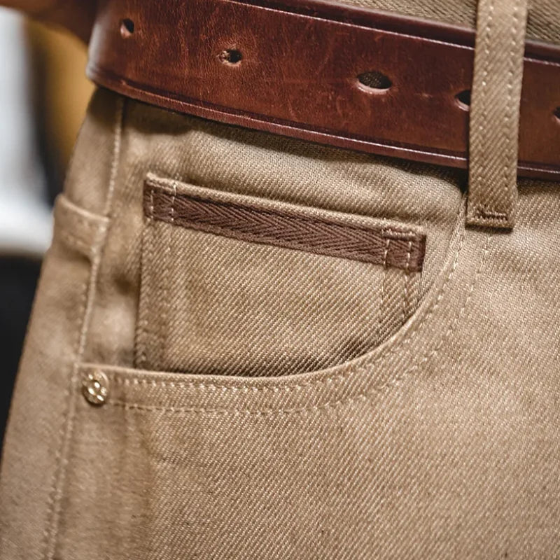Calça Jeans Masculina - Bege