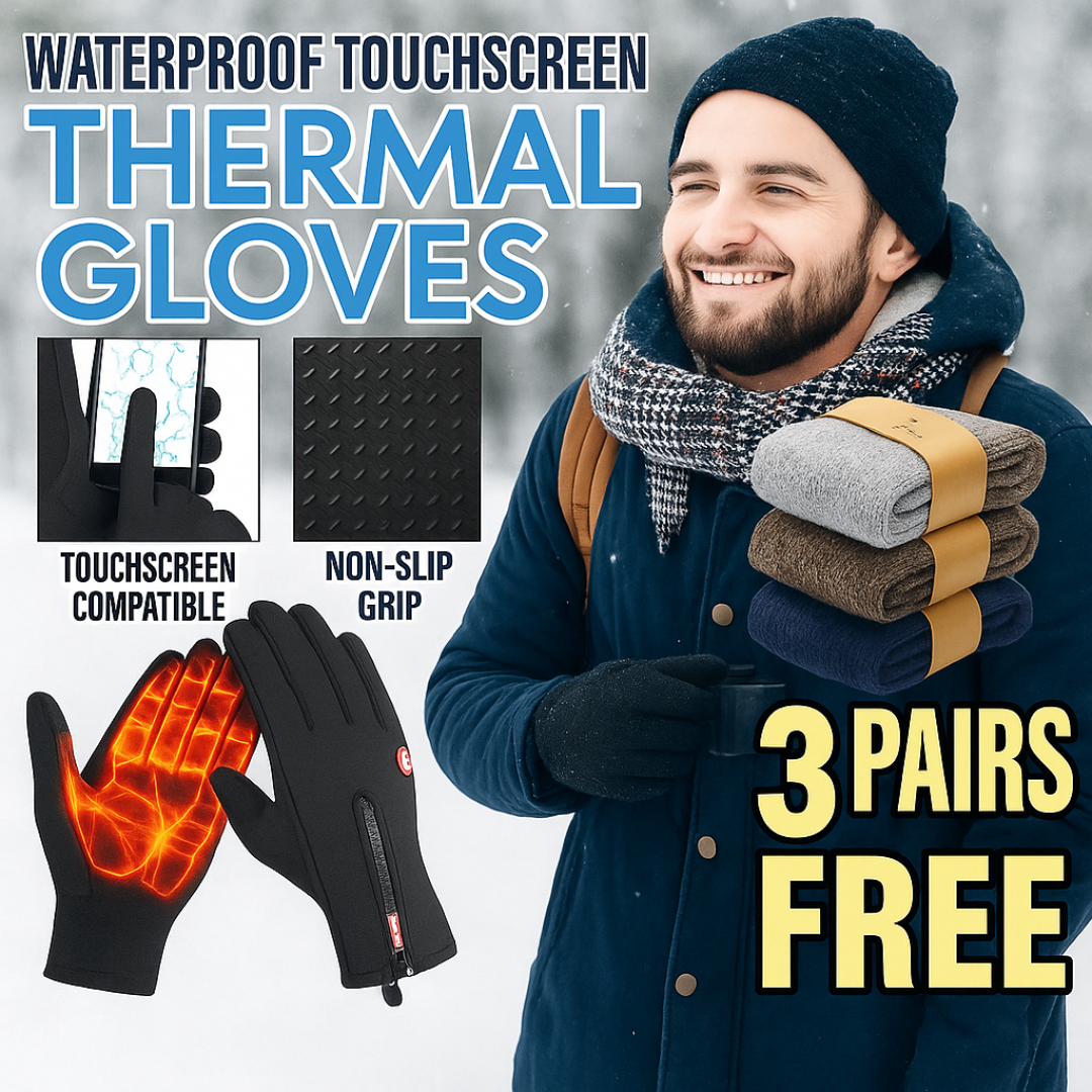 🔥Last Day - Touchscreen Thermal Gloves for Men & Women + 3 Pairs of Thick Warm Socks FREE
