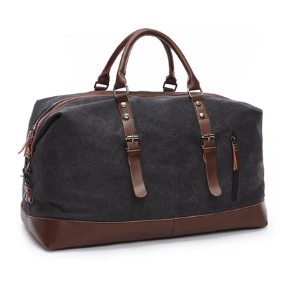 Bolsa de Viagem Masculina - Canvas e Couro