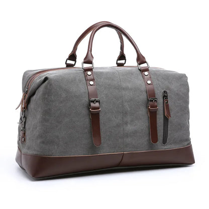 Bolsa de Viagem Masculina - Canvas e Couro