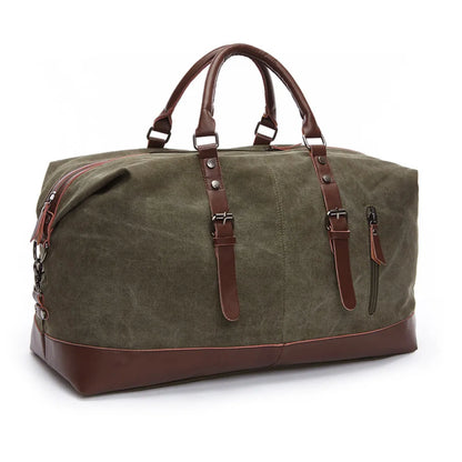 Bolsa de Viagem Masculina - Canvas e Couro