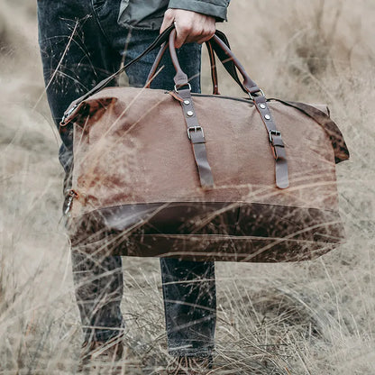 Bolsa de Viagem Masculina - Canvas e Couro