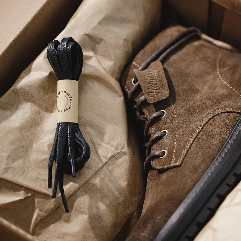Bota Cano Alto Masculina - Couro de Camurça
