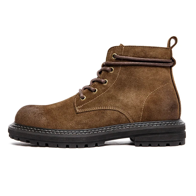Bota Cano Alto Masculina - Couro de Camurça