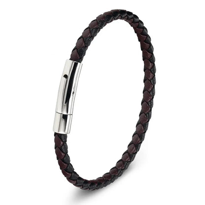 Pulseira Masculina Couro - Fecho Aço Inox